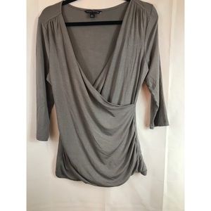 Banana Republic: Wrap Blouse Gray Size: L